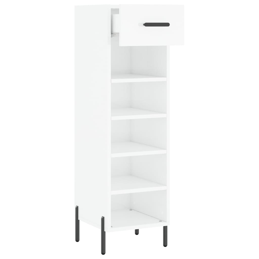 Shoe Cabinet High Gloss White 30x35x105 cm Engineered Wood